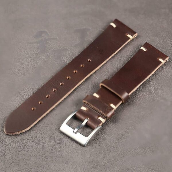 Natural | Thin Horween Leather Watch Strap | Hemsut