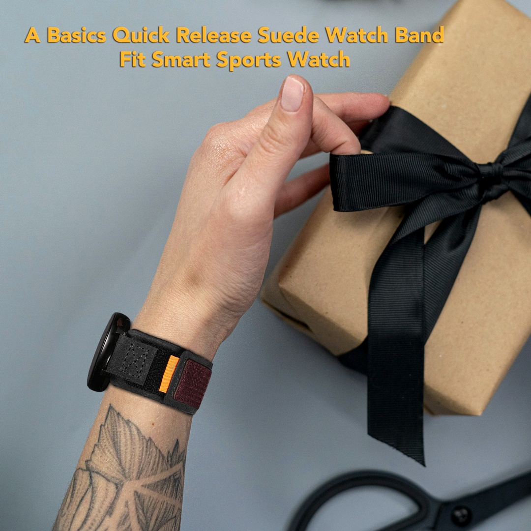 Quick Release Velcro Suede Leather Watch Bands 